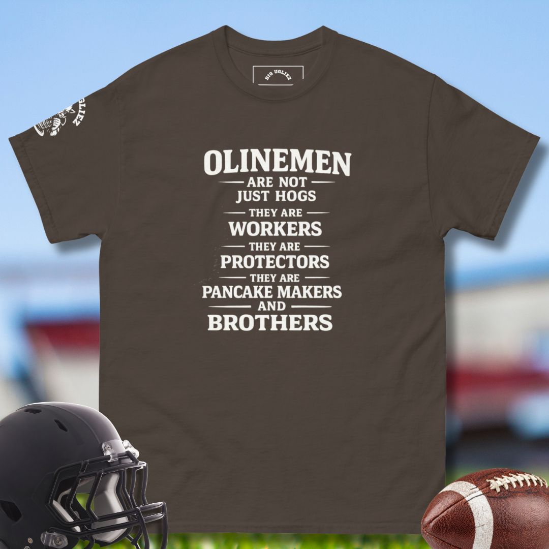 More than hogs Olineman T-shrit by Big Ugliez in brown