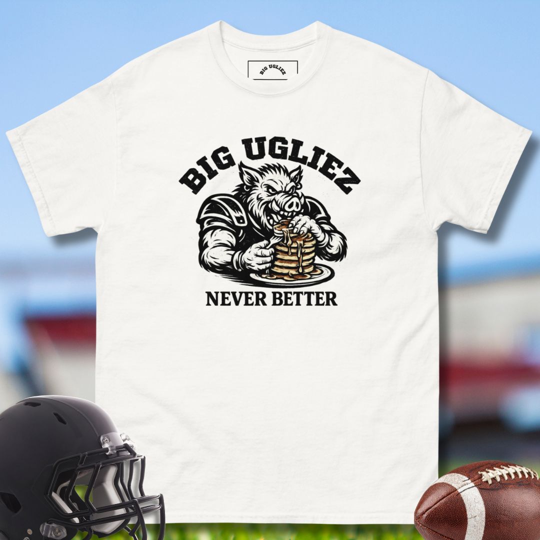 Never Better T-shirt for Football Olinmen in white