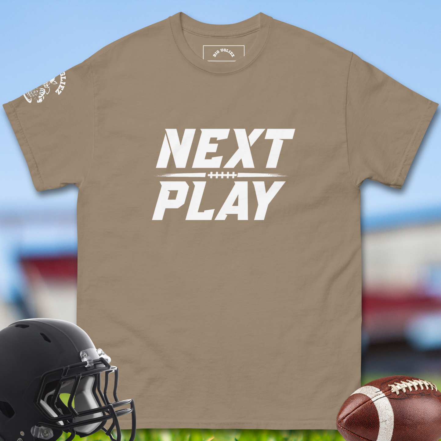 Next_Play_T-shirt_for_Offensive_Lineman_in_Brown_Savana