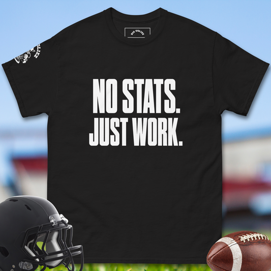 No_Stats_Just_Work_T-shirt_for_Offensive_Lineman_in_Black