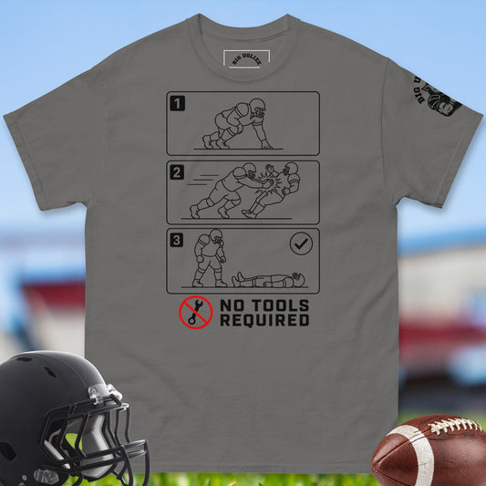 No_Tools_Required_T-shirt_for_Offensive_Lineman_in_Charcoal