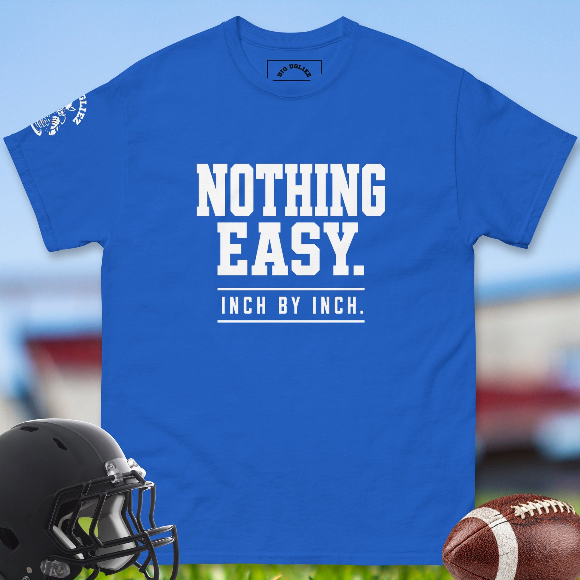 Nothing_Easy_Inch_By_Inch_T-shirt_for_Offensive_Lineman_in_Royal