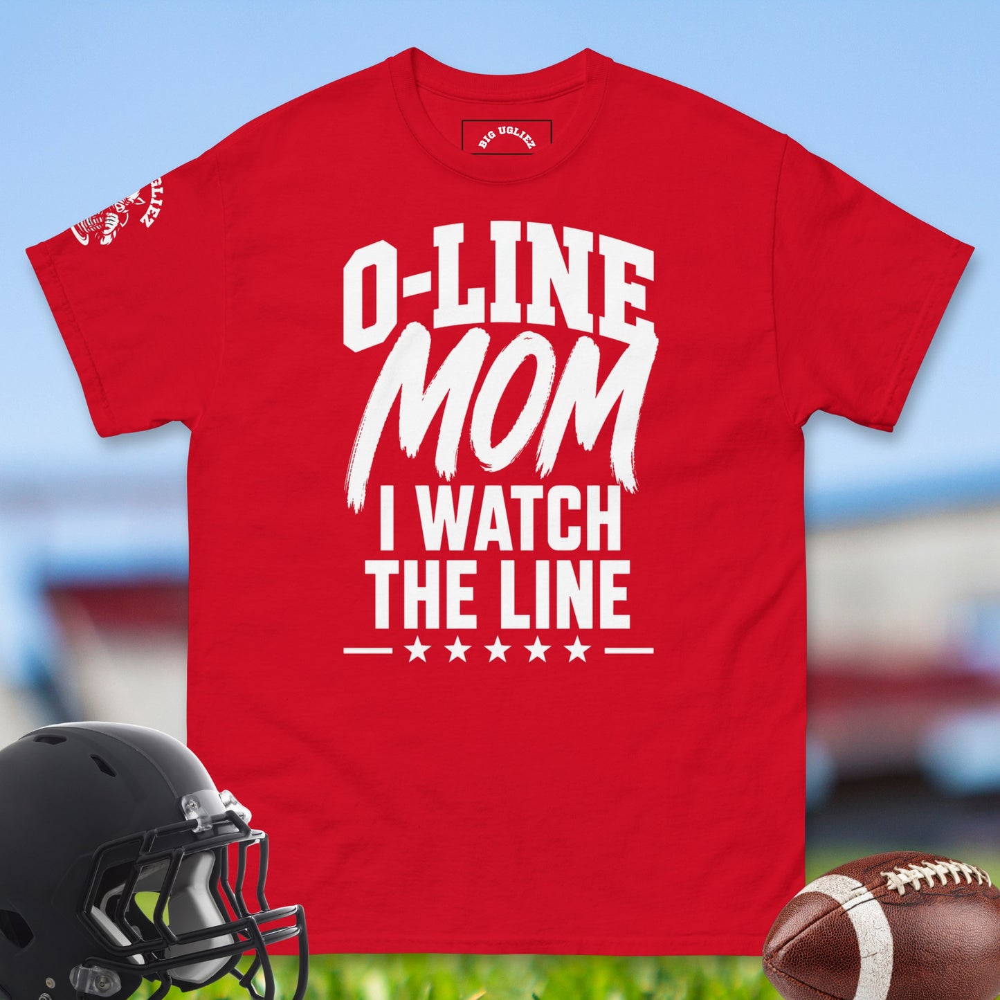 O-Line_Mom_T-shirt_for_Offensive_Lineman_in_Red