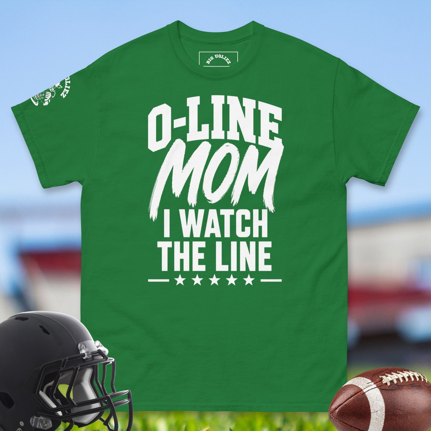 O-Line_Mom_T-shirt_for_Offensive_Lineman_in_Turf_Green