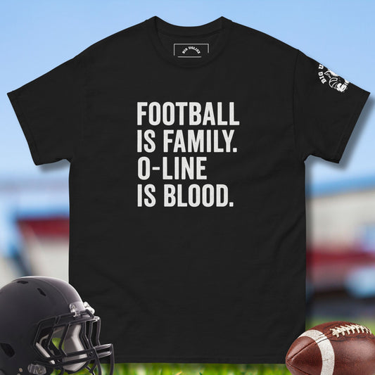 O-line is Blood T-shirt by Big Ugliez in black