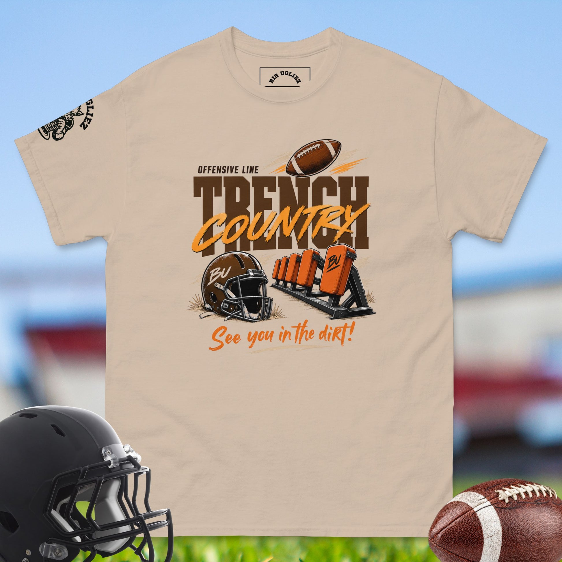 OffensiveLineTrenchCountryT-shirtforOffensiveLinemaninSand