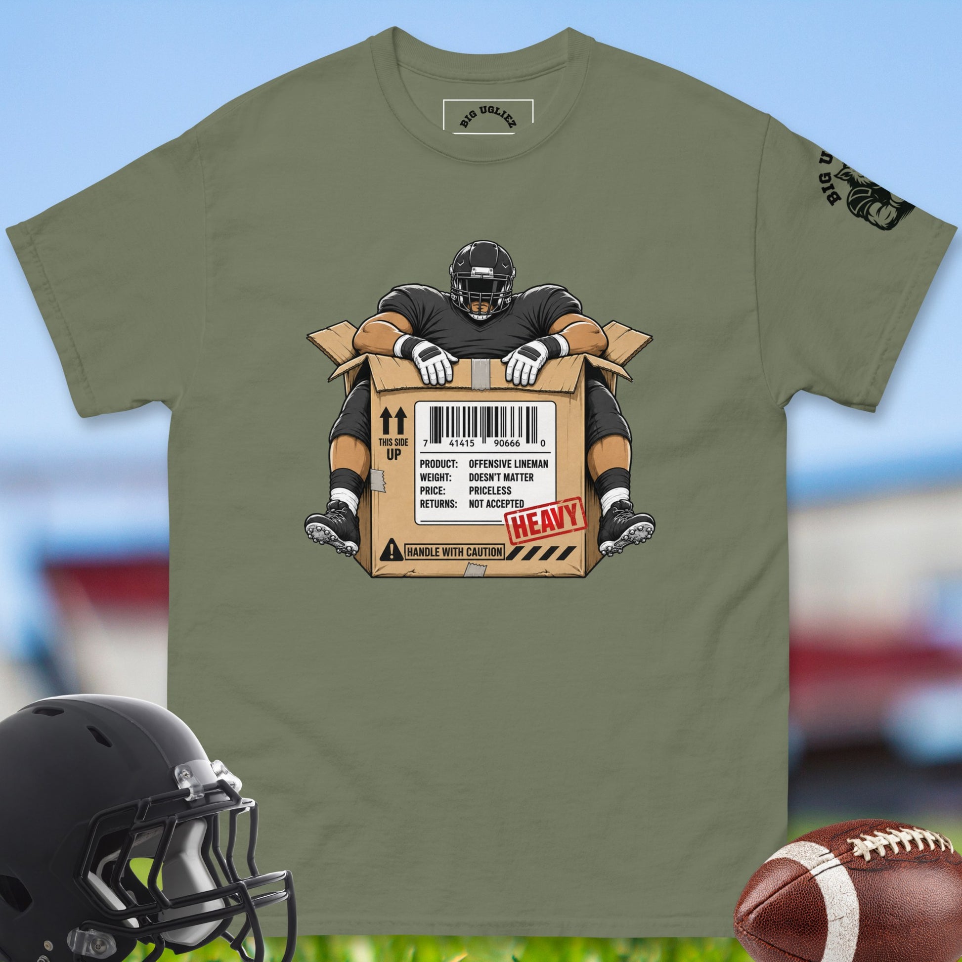 Offensive_Lineman_Special delivery t-shirt_for_Offensive_Lineman_in_Military_Green