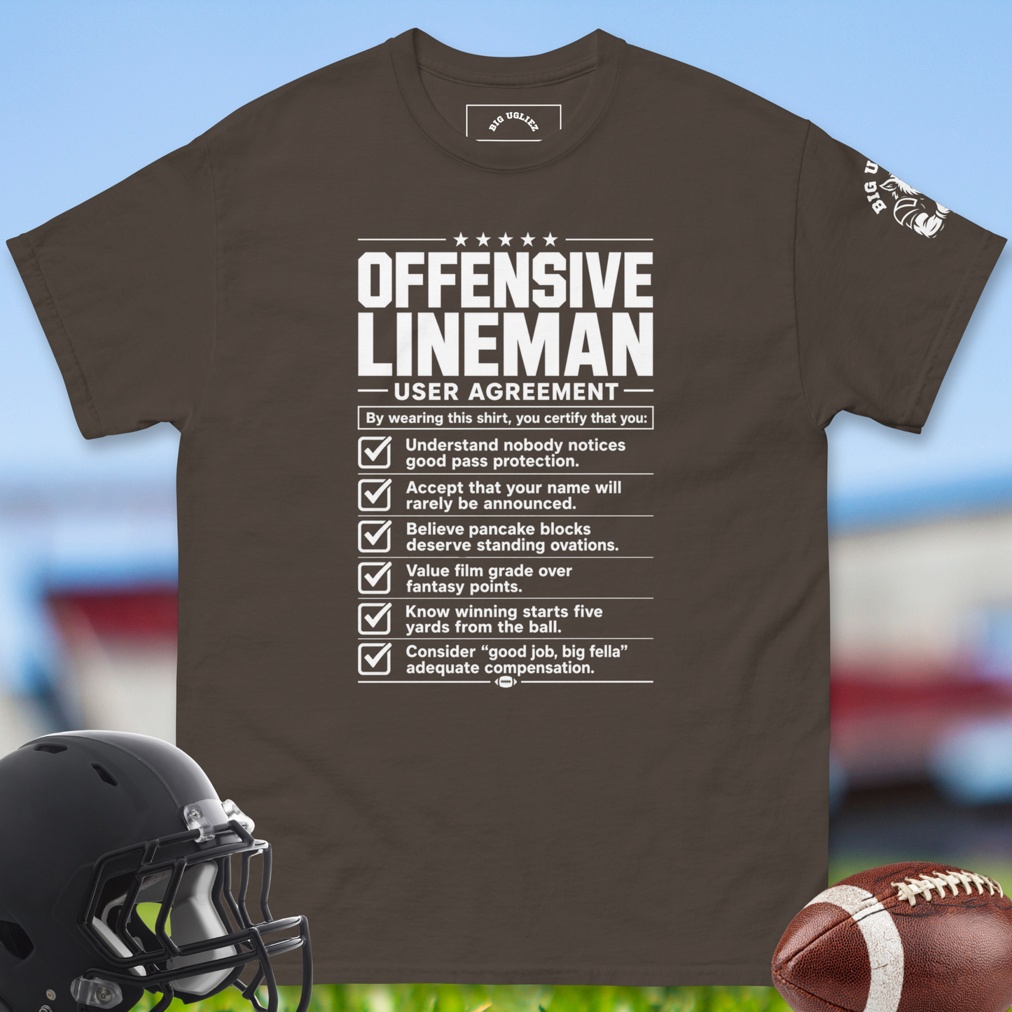 Offensive_Lineman_User_Agreement_T-shirt_for_Offensive_Lineman_in_Dark_Chocolate