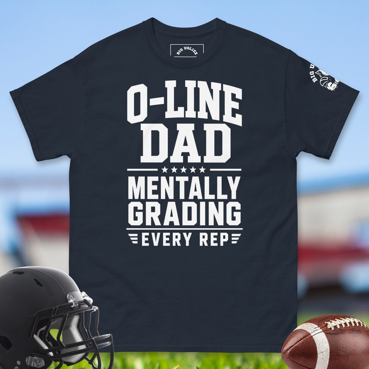 Olineman Dad Mentally Grading in navy