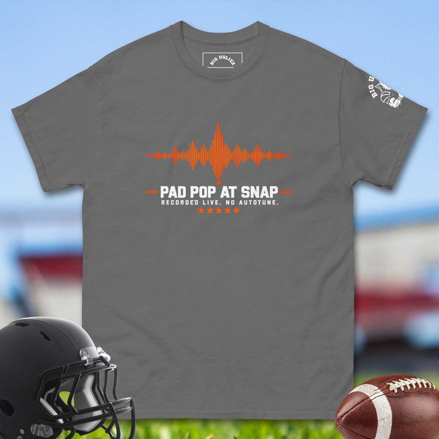 Pad_Pop_At_Snap_T-shirt_for_Offensive_Lineman_in_Charcoal