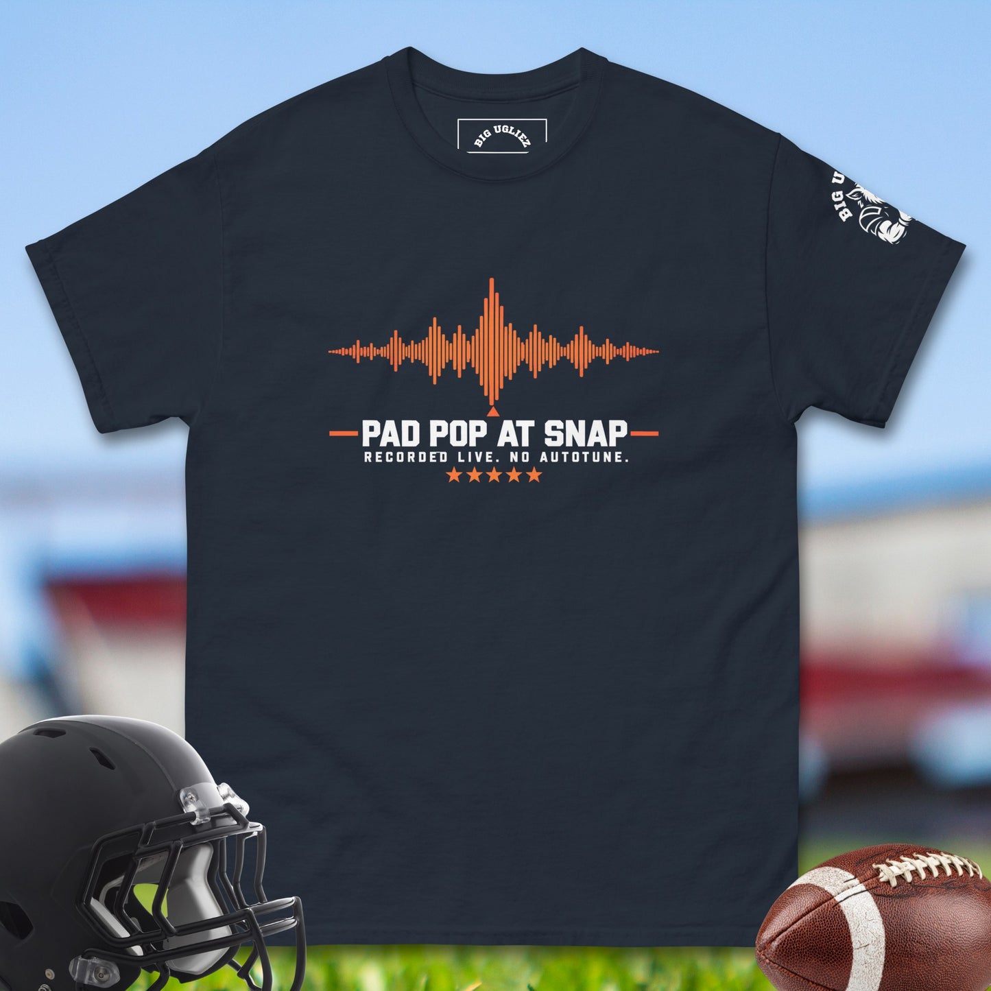 Pad_Pop_At_Snap_T-shirt_for_Offensive_Lineman_in_Navy
