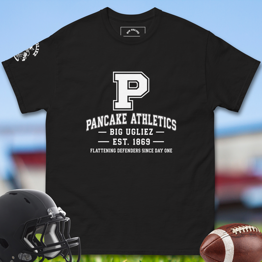 Pancake Athletics Oline Tshirt by Big Ugliez in Black
