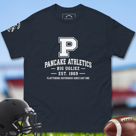 Pancake Athletics Oline Tshirt by Big Ugliez in Blue