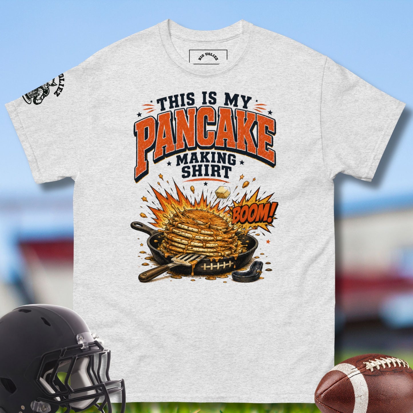 Pancake Making Shirt for Olineman by Big Ugliez in ash