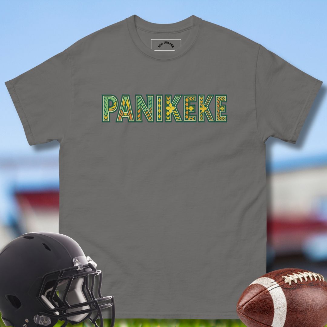 Panikeke Tshirt for Offensive Lineman in charcoal
