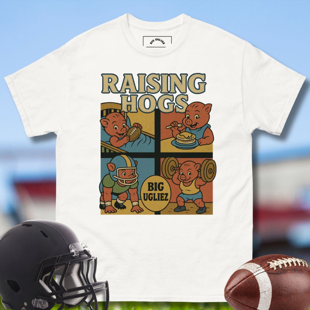 Raising Hogs Football Olineman Tee by Big Ugliez