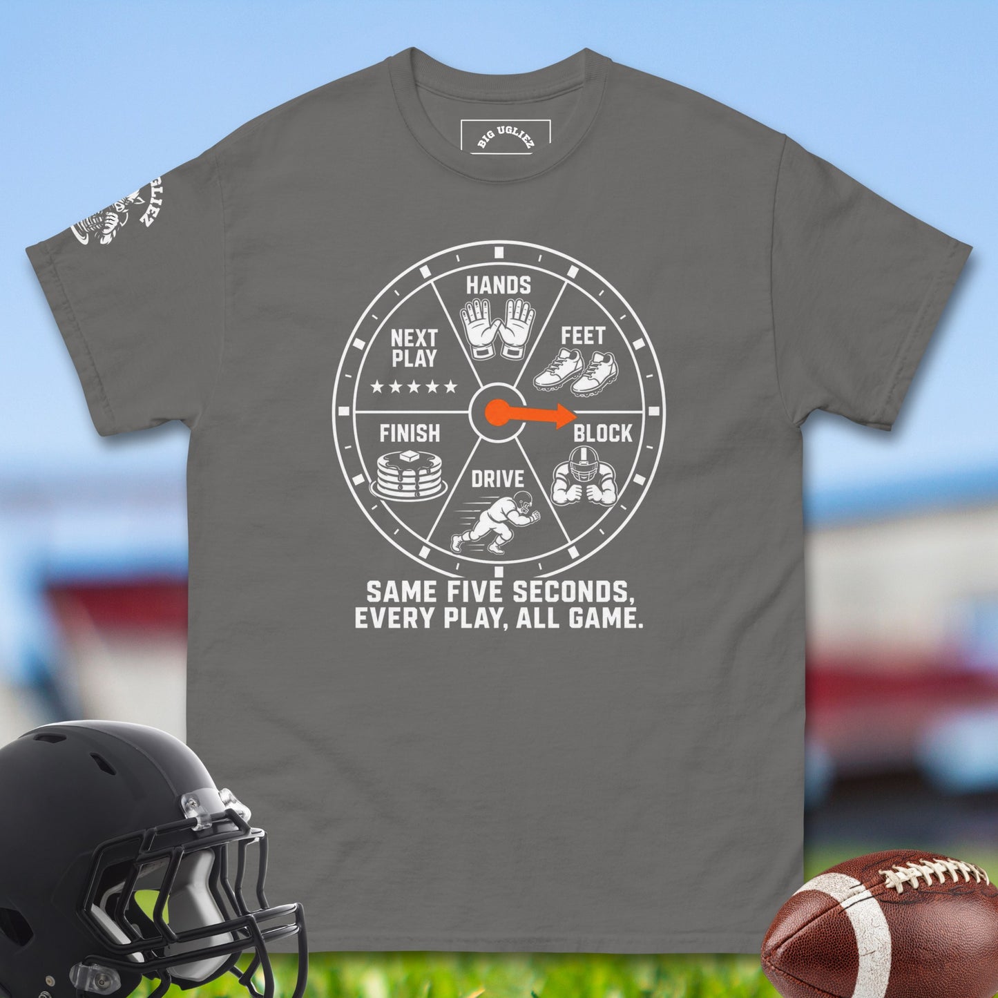 Same_Five_Seconds_Every_Play_All_Game_T-shirt_for_Offensive_Lineman_in_Charcoal