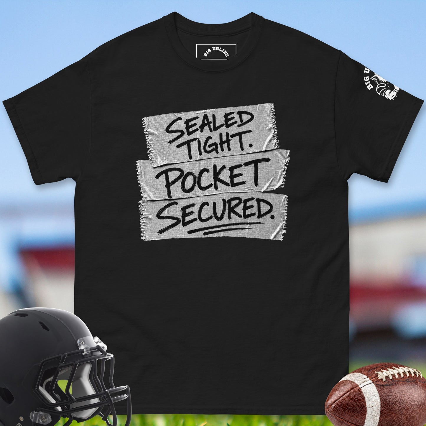 Sealed_Tight_Pocket_Secured_T-shirt_for_Offensive_Lineman_in_Black
