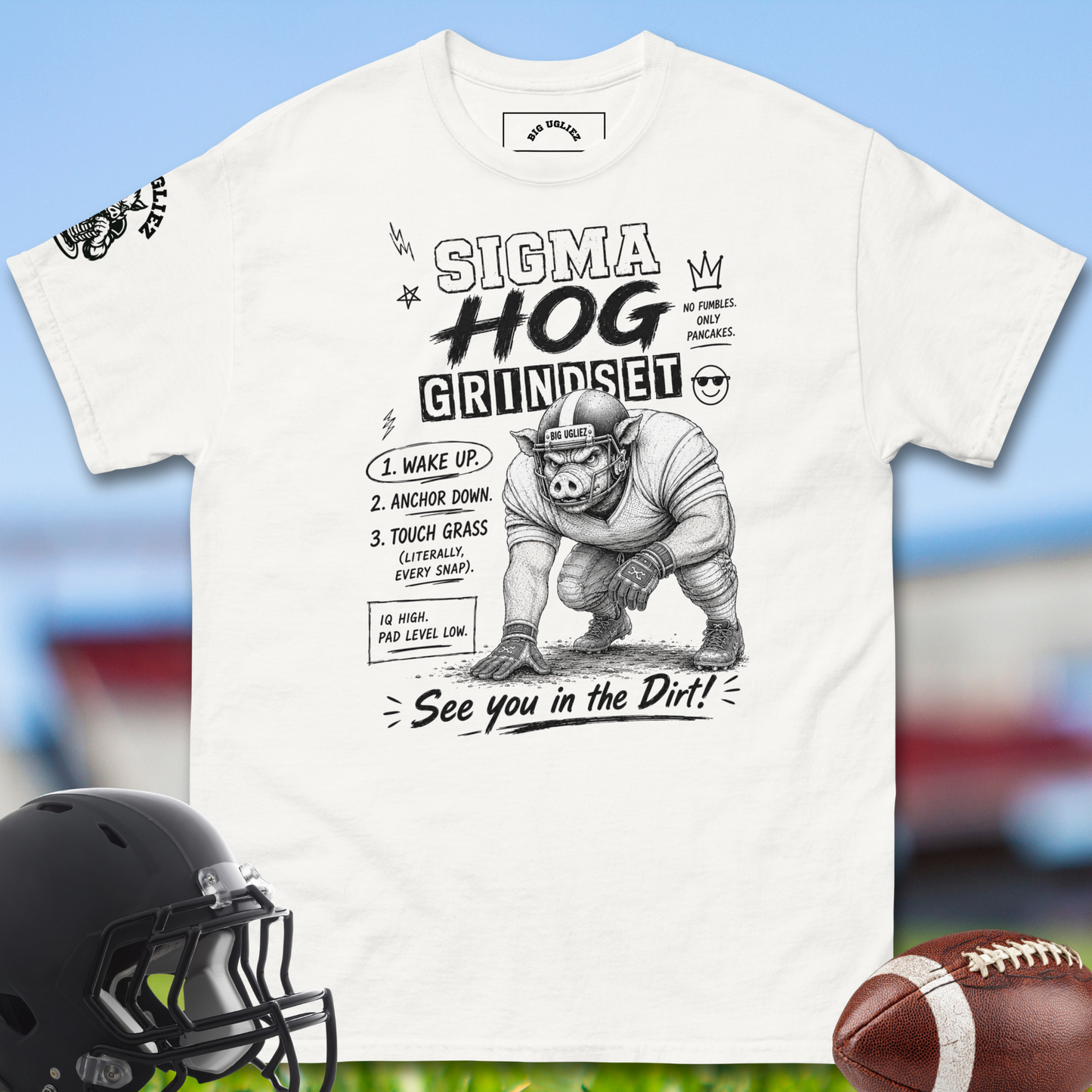 Sigma_Hog_Grindset_T-shirt_for_Offensive_Lineman_in_White