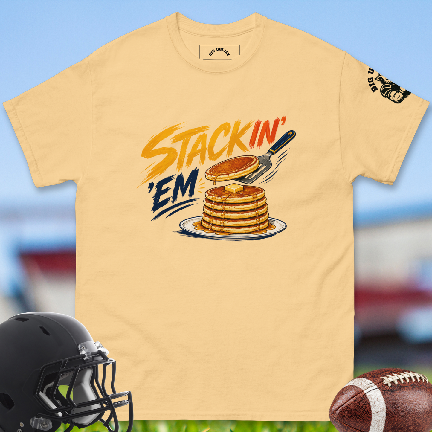 Stackin_Em_T-shirt_for_Offensive_Lineman_in_Yellow_Haze