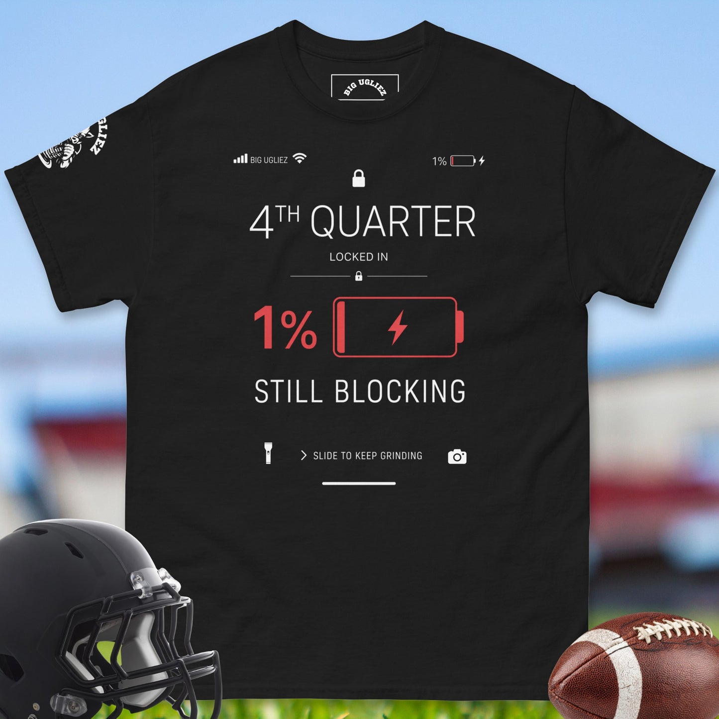 Still Blocking_ 4th_Quarter_Locked_In_T-shirt_for_Offensive_Lineman_in_Black