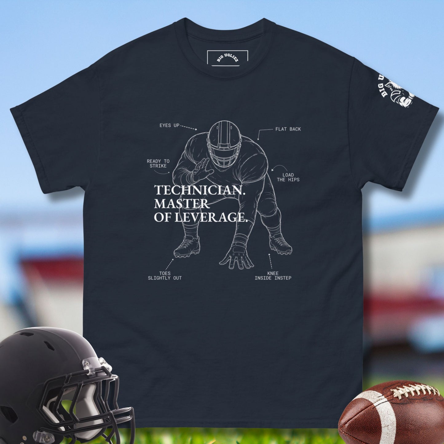 Technician Tshirt for Olinemen by Big Ugliez in blue