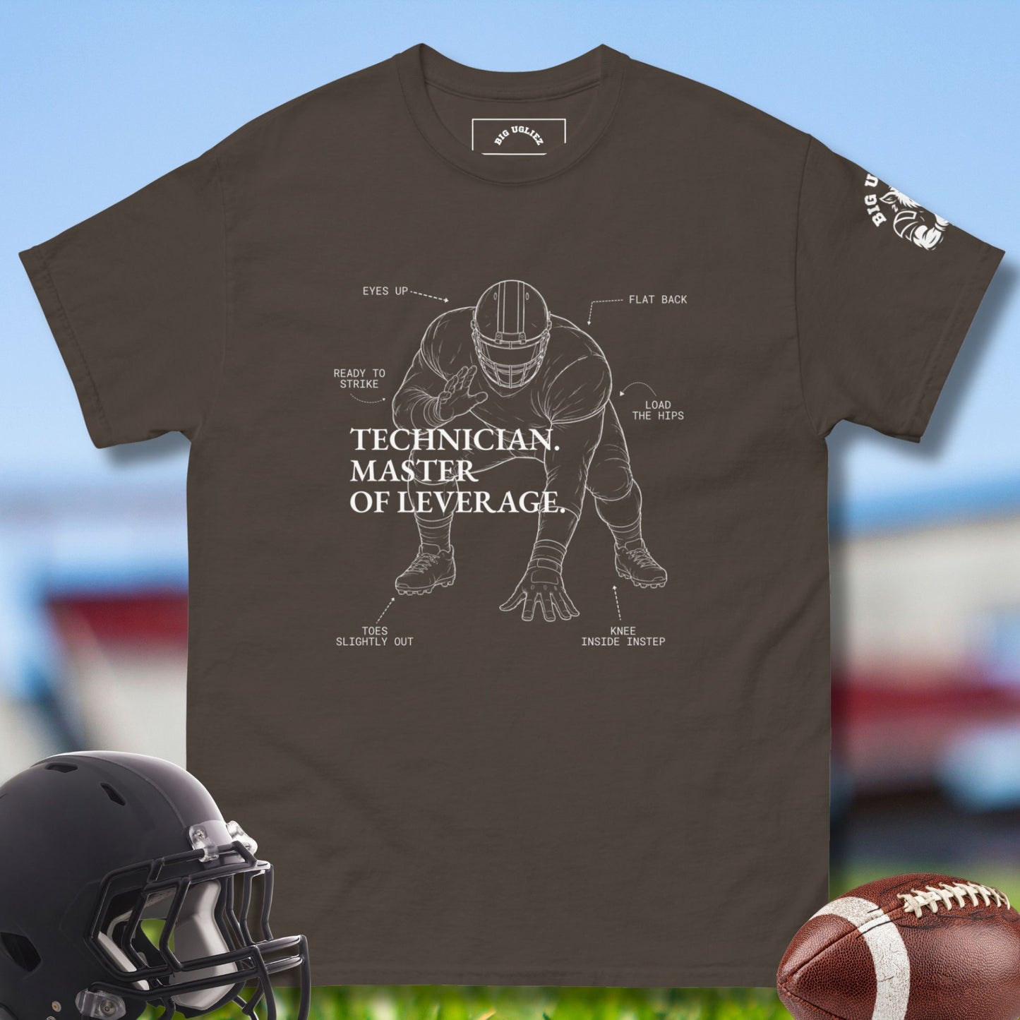 Technician Tshirt for Olinemen by Big Ugliez in brown