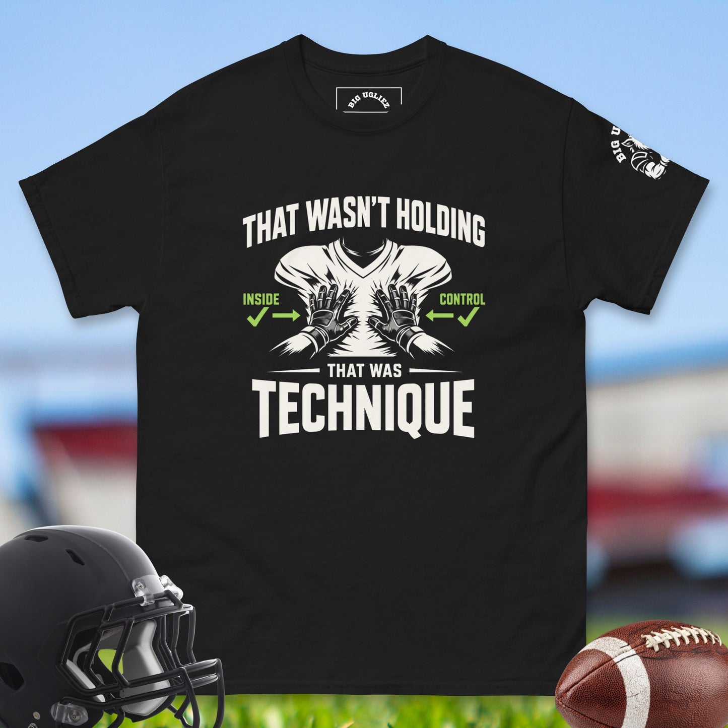 That_Wasn_t_Holding_That_Was_Technique_T-shirt_for_Offensive_Lineman_in_Black