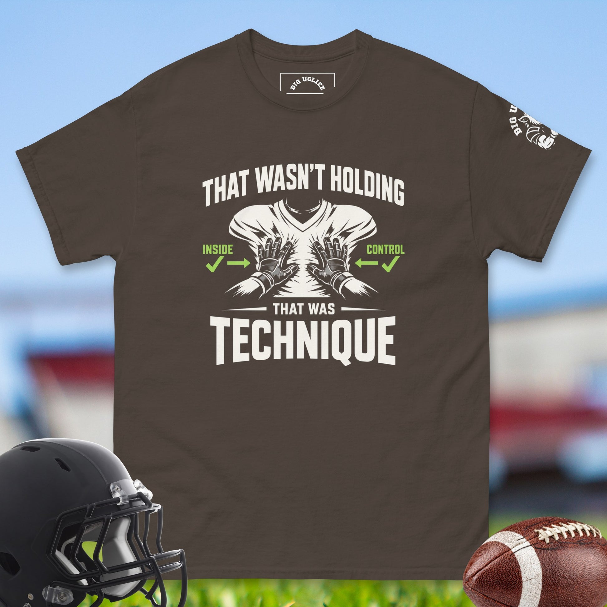 That_Wasn_t_Holding_That_Was_Technique_T-shirt_for_Offensive_Lineman_in_Dark_Chocolate