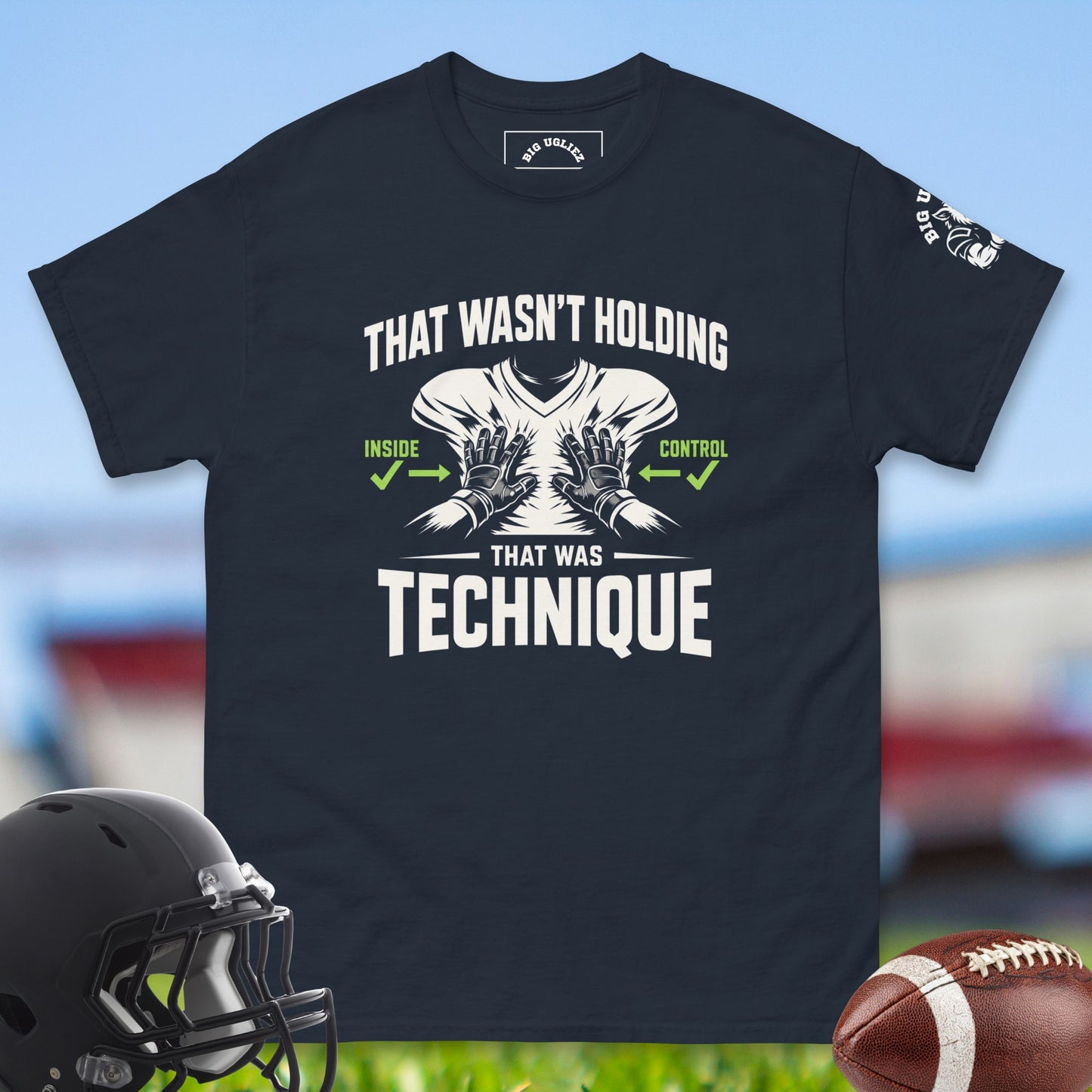 That_Wasn_t_Holding_That_Was_Technique_T-shirt_for_Offensive_Lineman_in_Navy