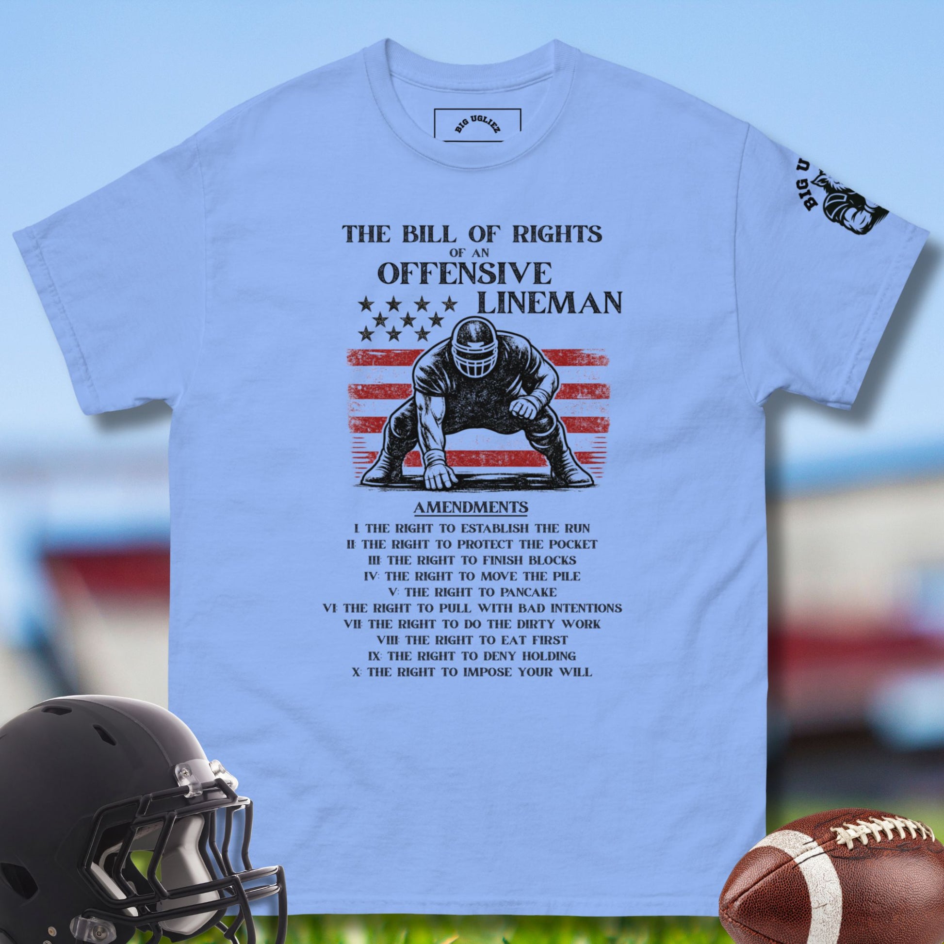 The Bill of Rights of an Offensive Lineman in blue