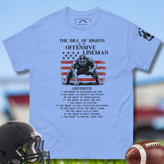 The Bill of Rights of an Offensive Lineman in blue