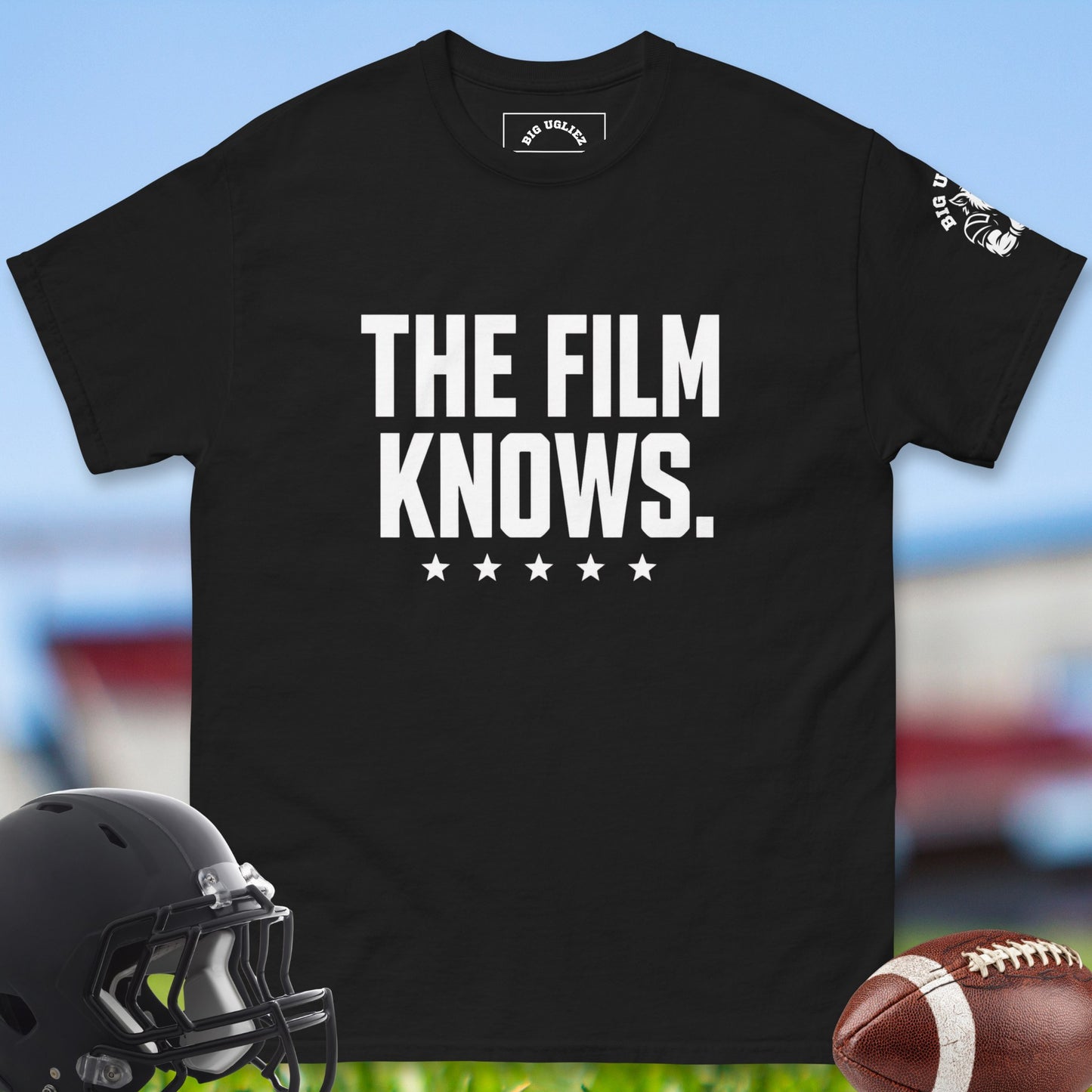 The_Film_Knows_T-shirt_for_Offensive_Lineman_in_Black