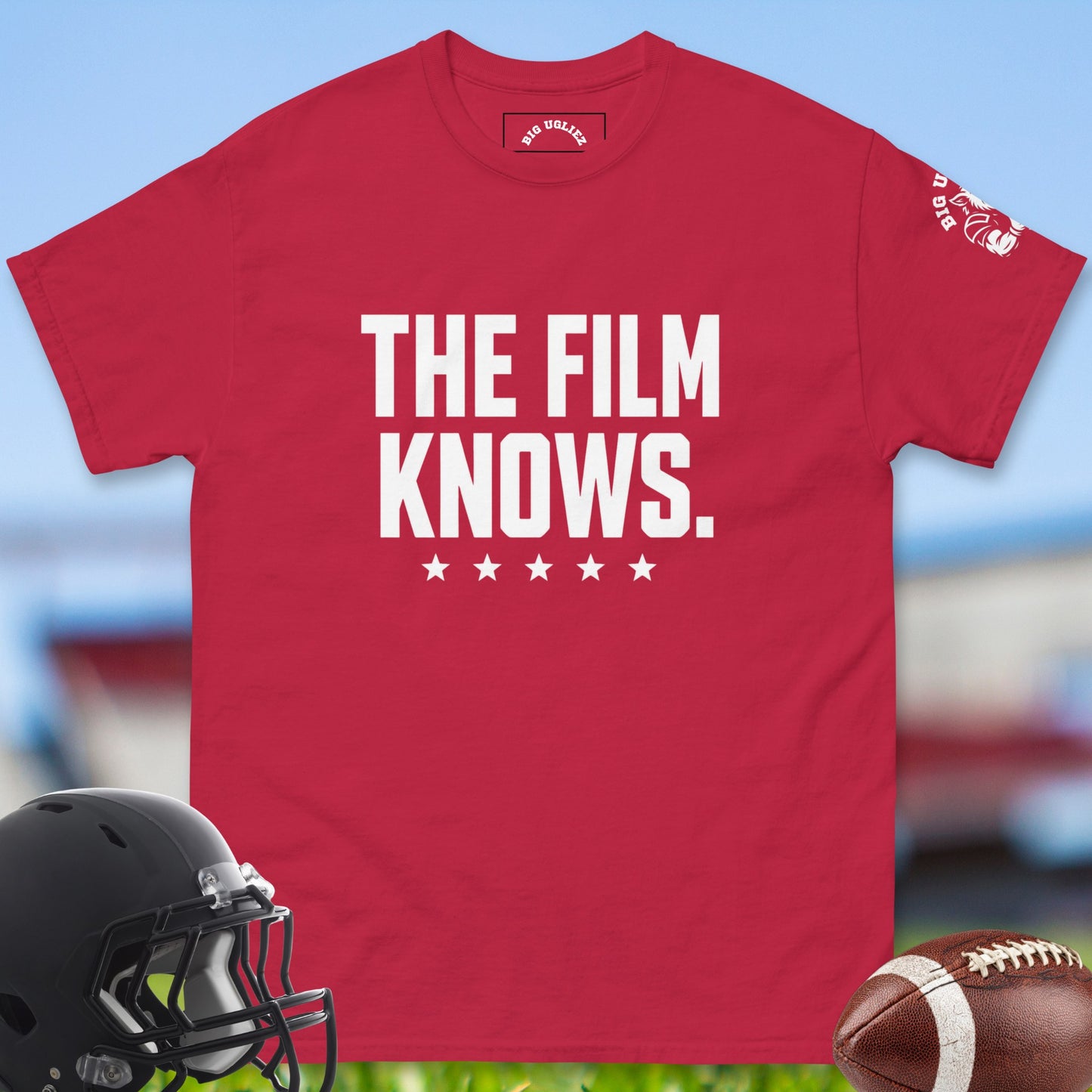 The_Film_Knows_T-shirt_for_Offensive_Lineman_in_Cardinal