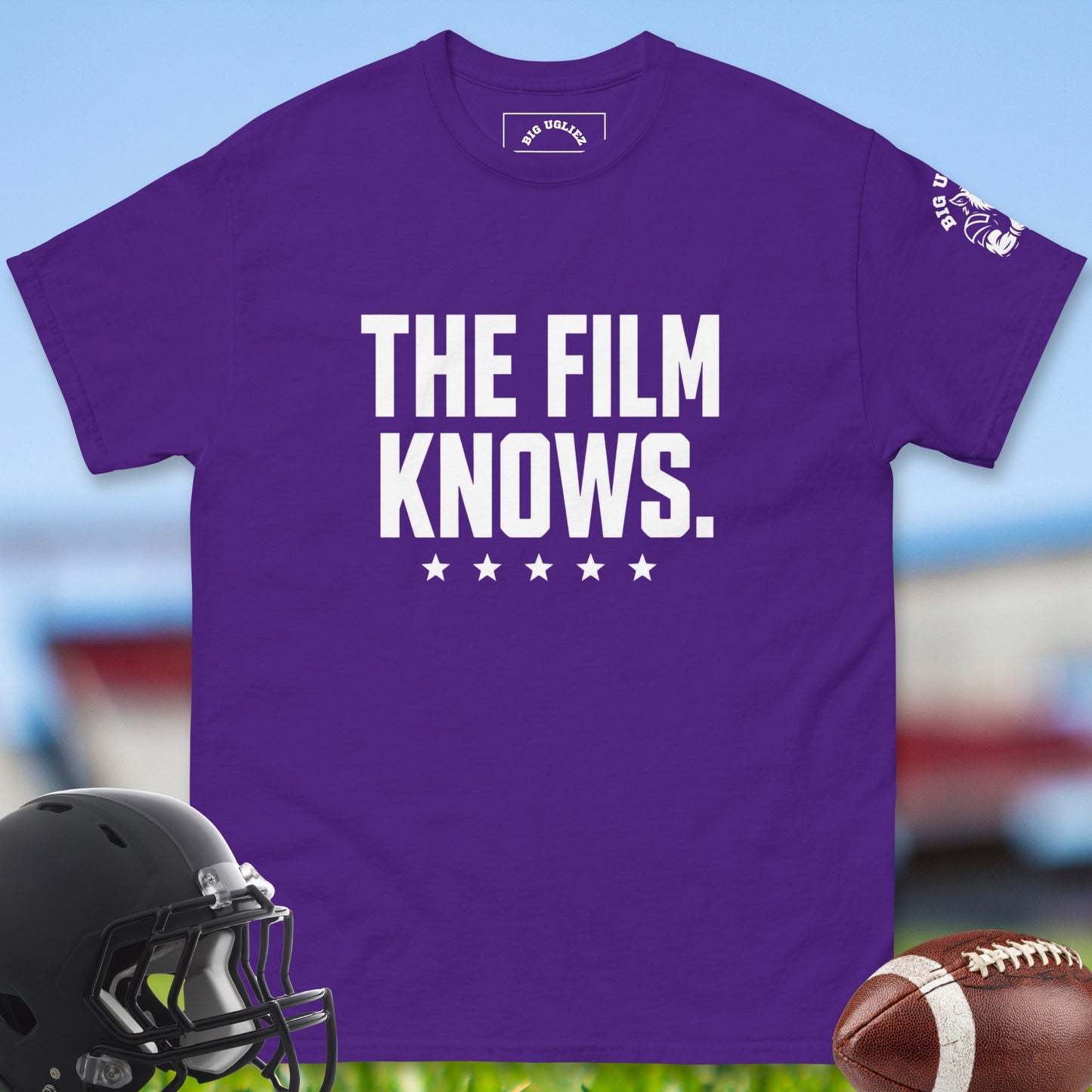 The_Film_Knows_T-shirt_for_Offensive_Lineman_in_Purple