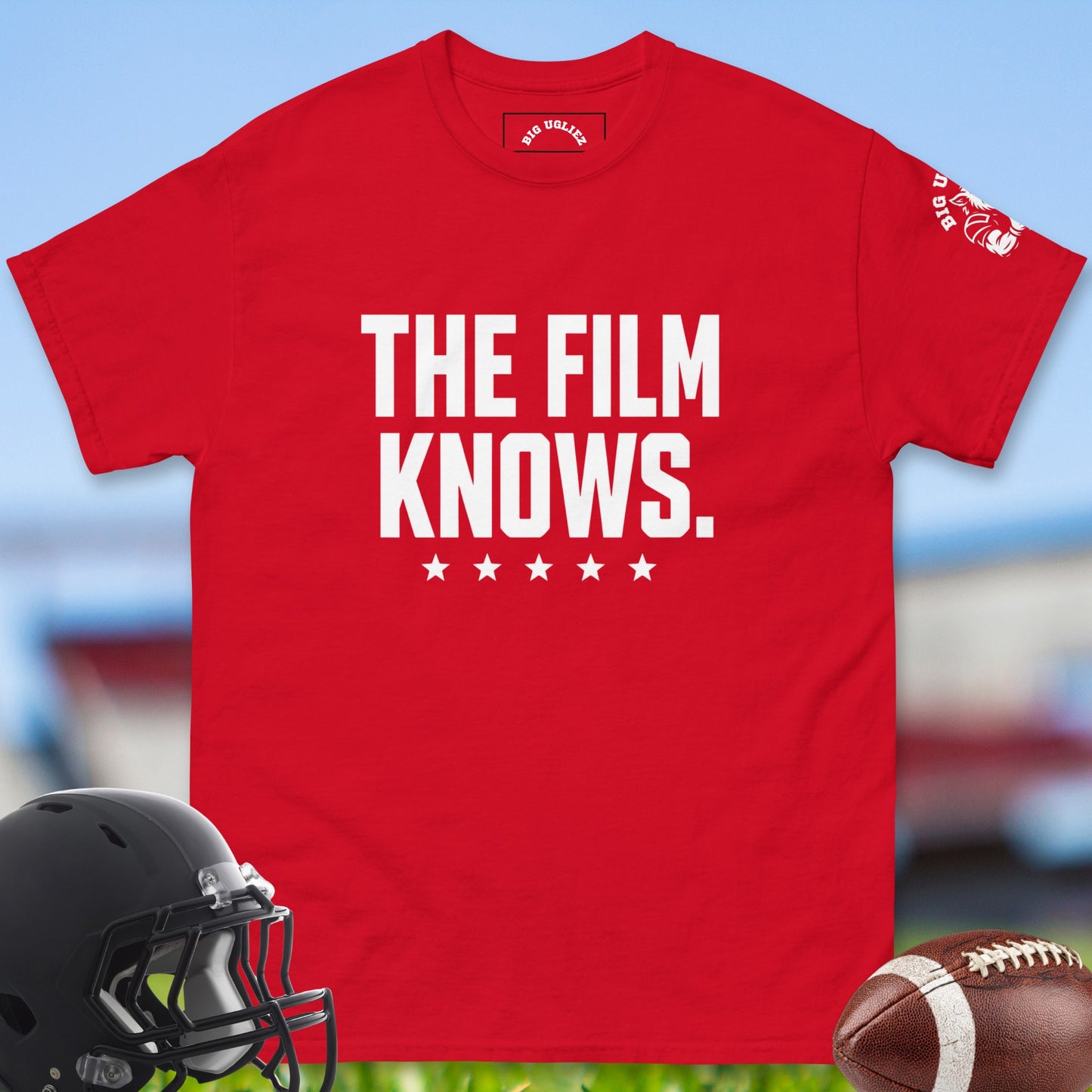 The_Film_Knows_T-shirt_for_Offensive_Lineman_in_Red