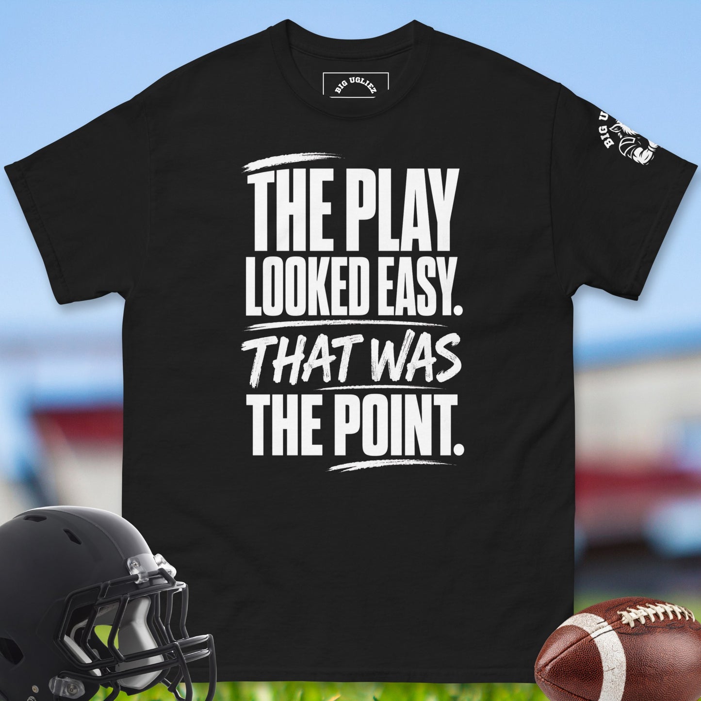 The_Play_Looked_Easy_That_Was_The_Point_T-shirt_for_Offensive_Lineman_in_Black