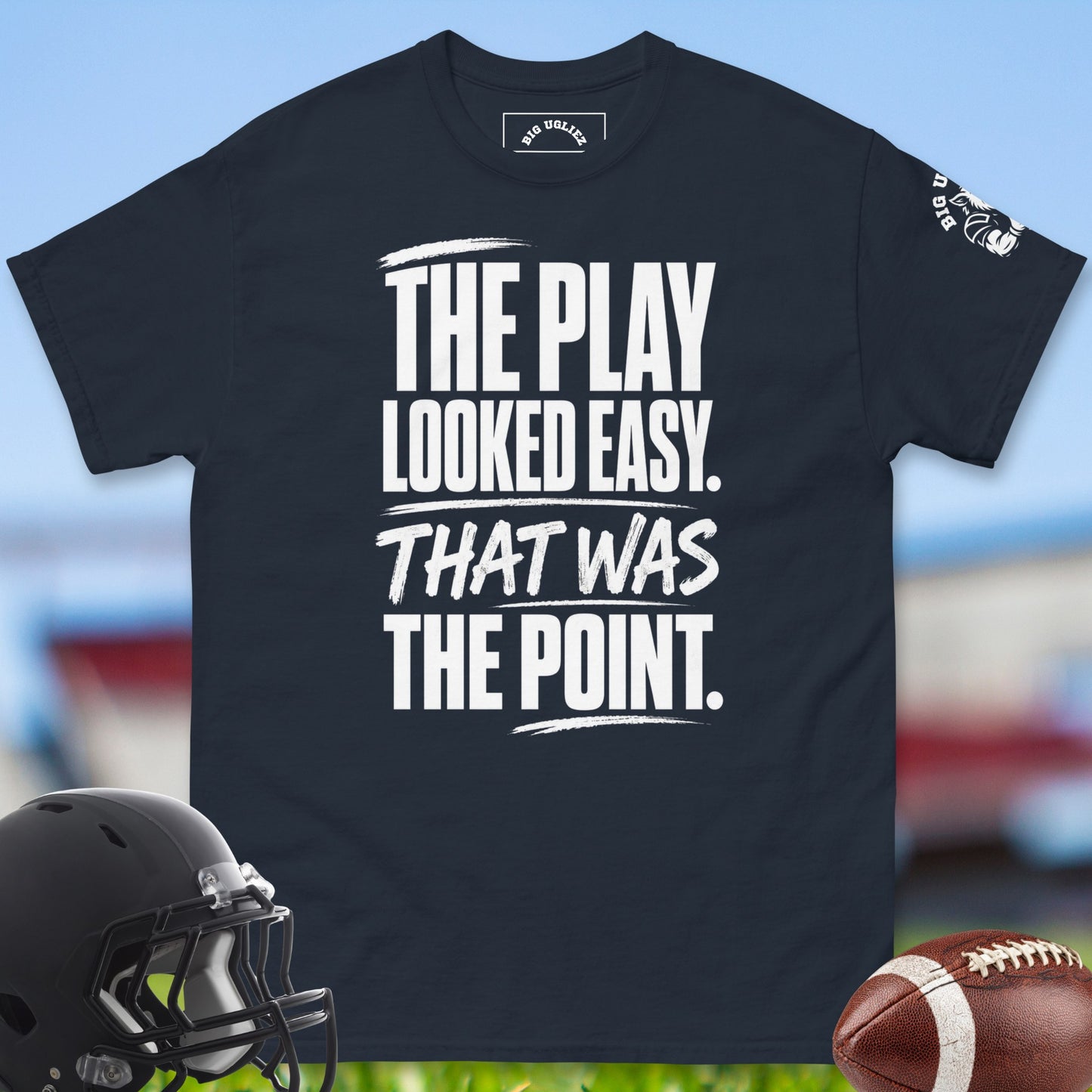 The_Play_Looked_Easy_That_Was_The_Point_T-shirt_for_Offensive_Lineman_in_Navy
