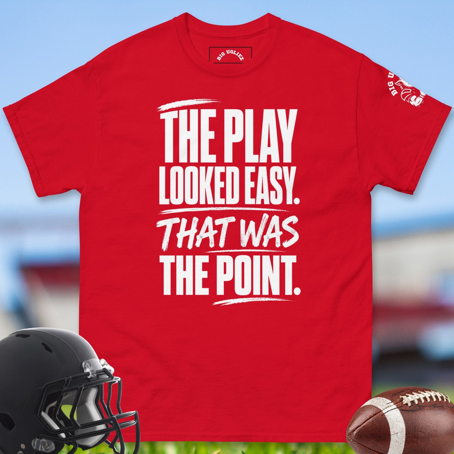 The_Play_Looked_Easy_That_Was_The_Point_T-shirt_for_Offensive_Lineman_in_Red