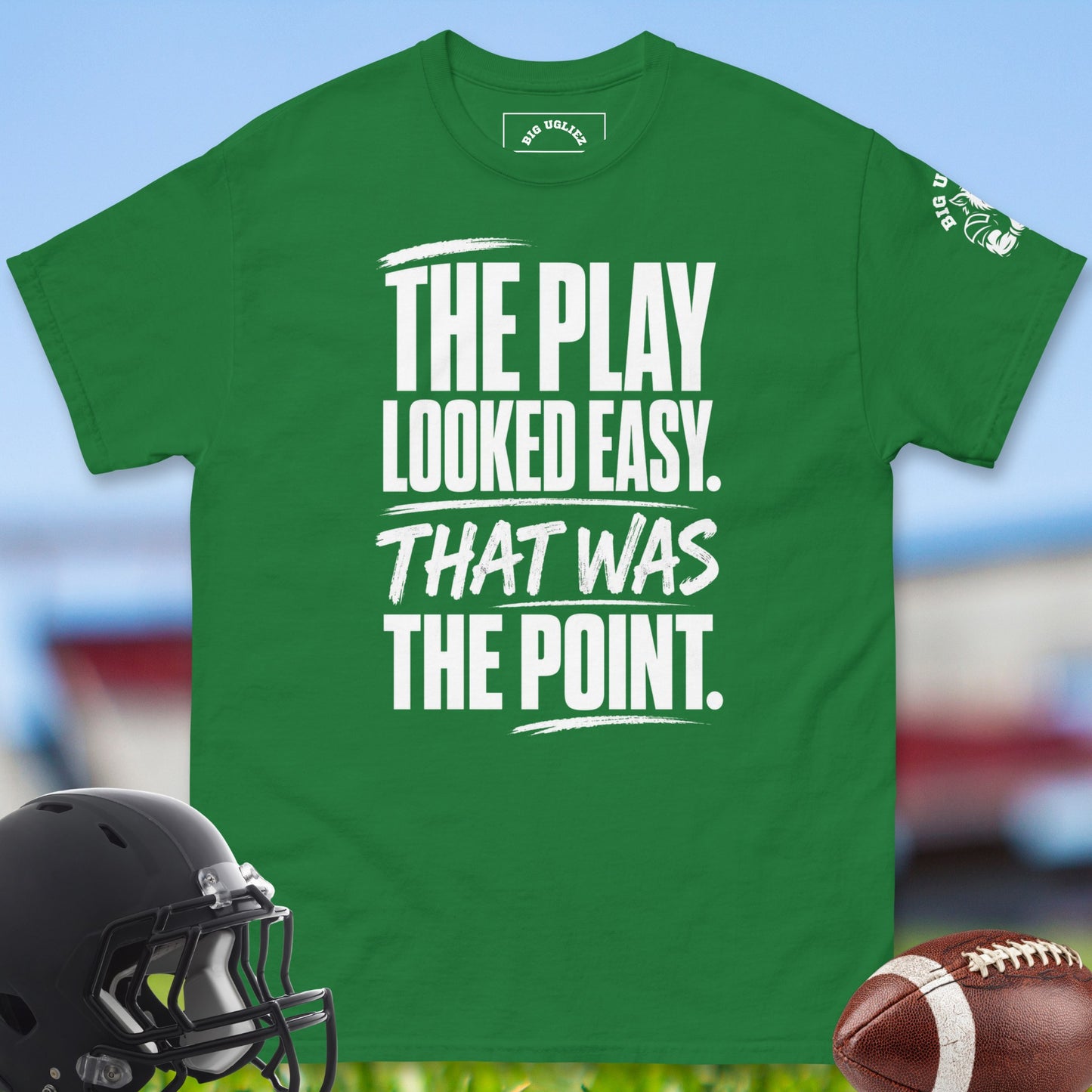 The_Play_Looked_Easy_That_Was_The_Point_T-shirt_for_Offensive_Lineman_in_Turf_Green