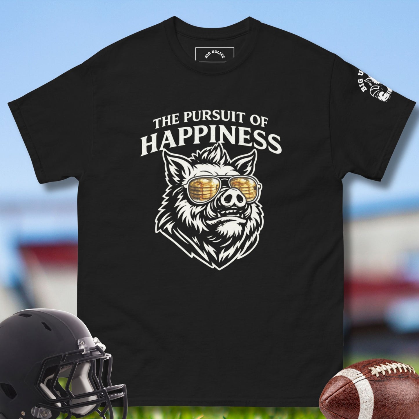 The Pursuit of Happiness O-lineman T-shirt in black