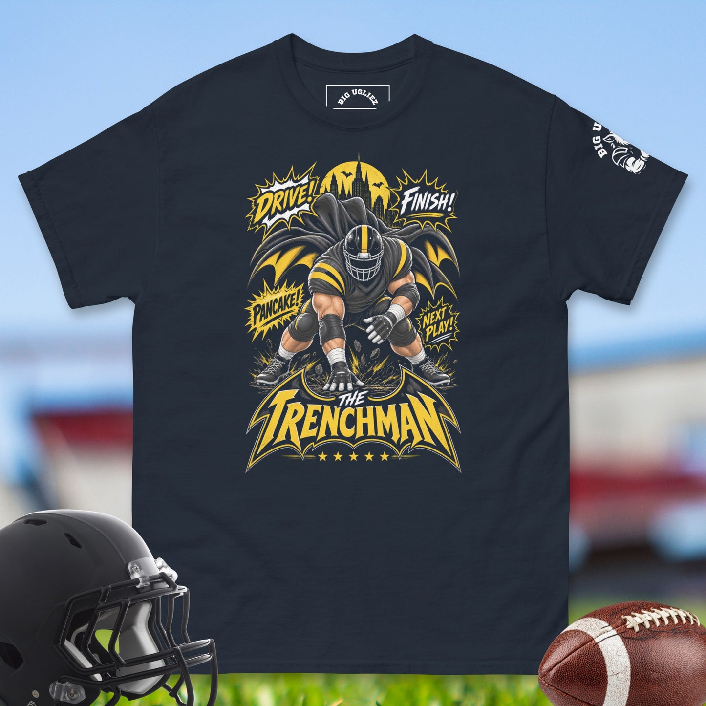 The_Trenchman_T-shirt_for_Offensive_Lineman_in_Navy