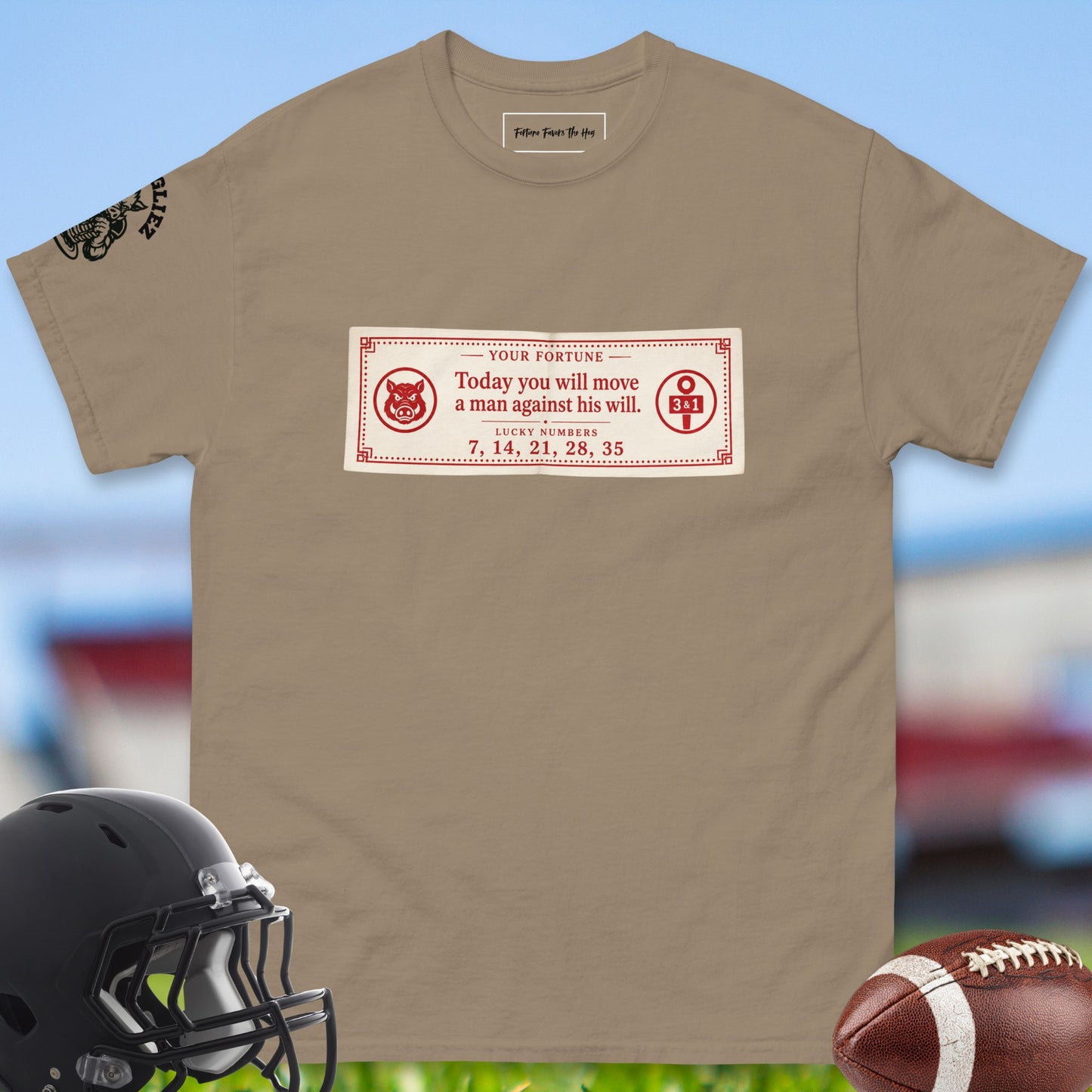 Today_You_Will_Move_A_Man_Against_His_Will_T-shirt_for_Offensive_Lineman_in_Brown_Savana