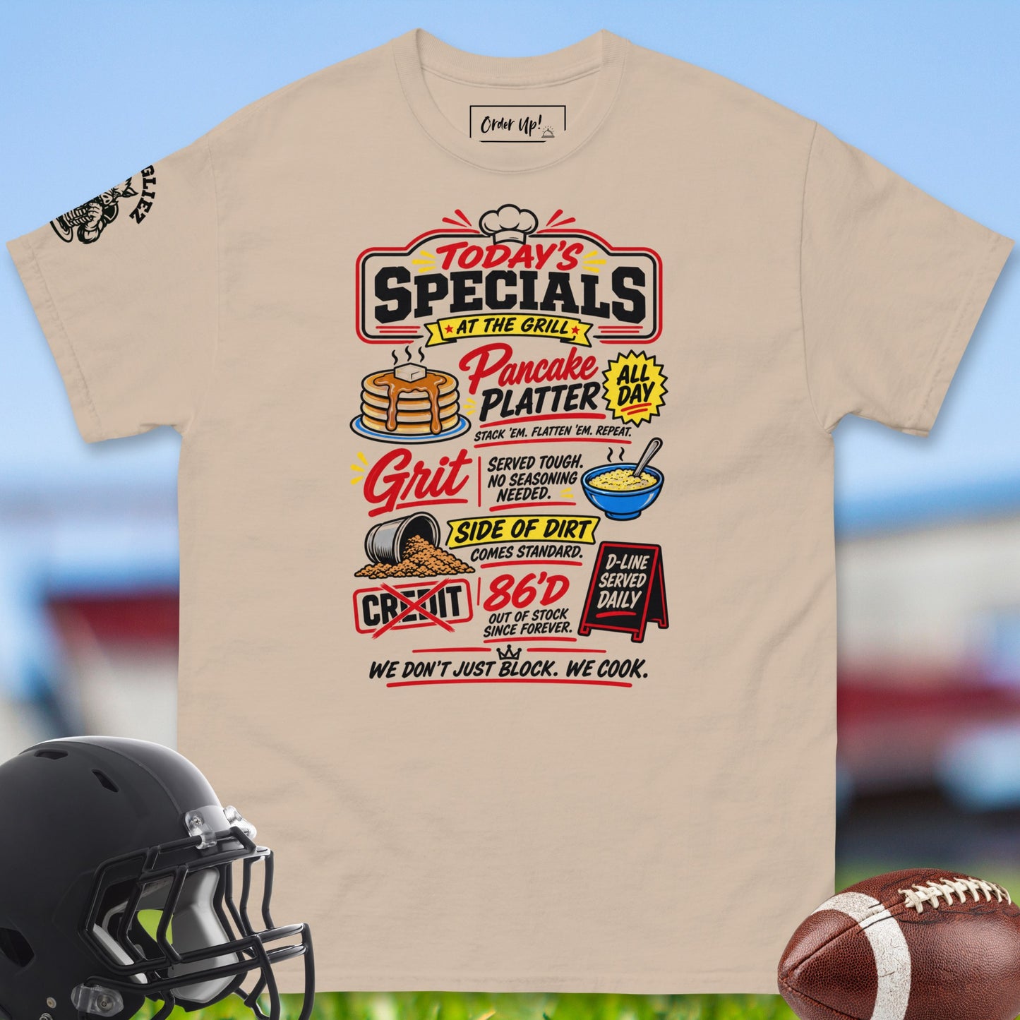 Today_s_Specials_T-shirt_for_Offensive_Lineman_in_Sand