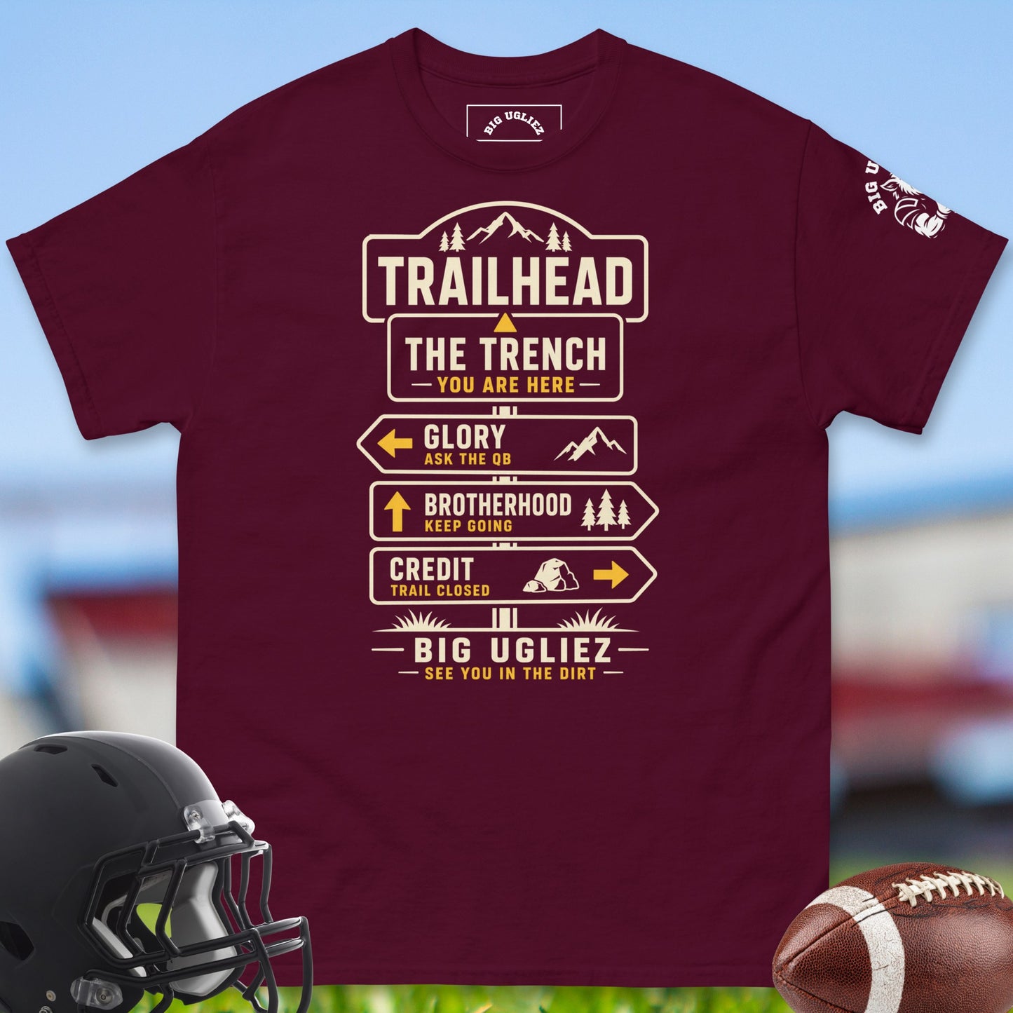 Trailhead_T-shirt_for_Offensive_Lineman_in_Maroon