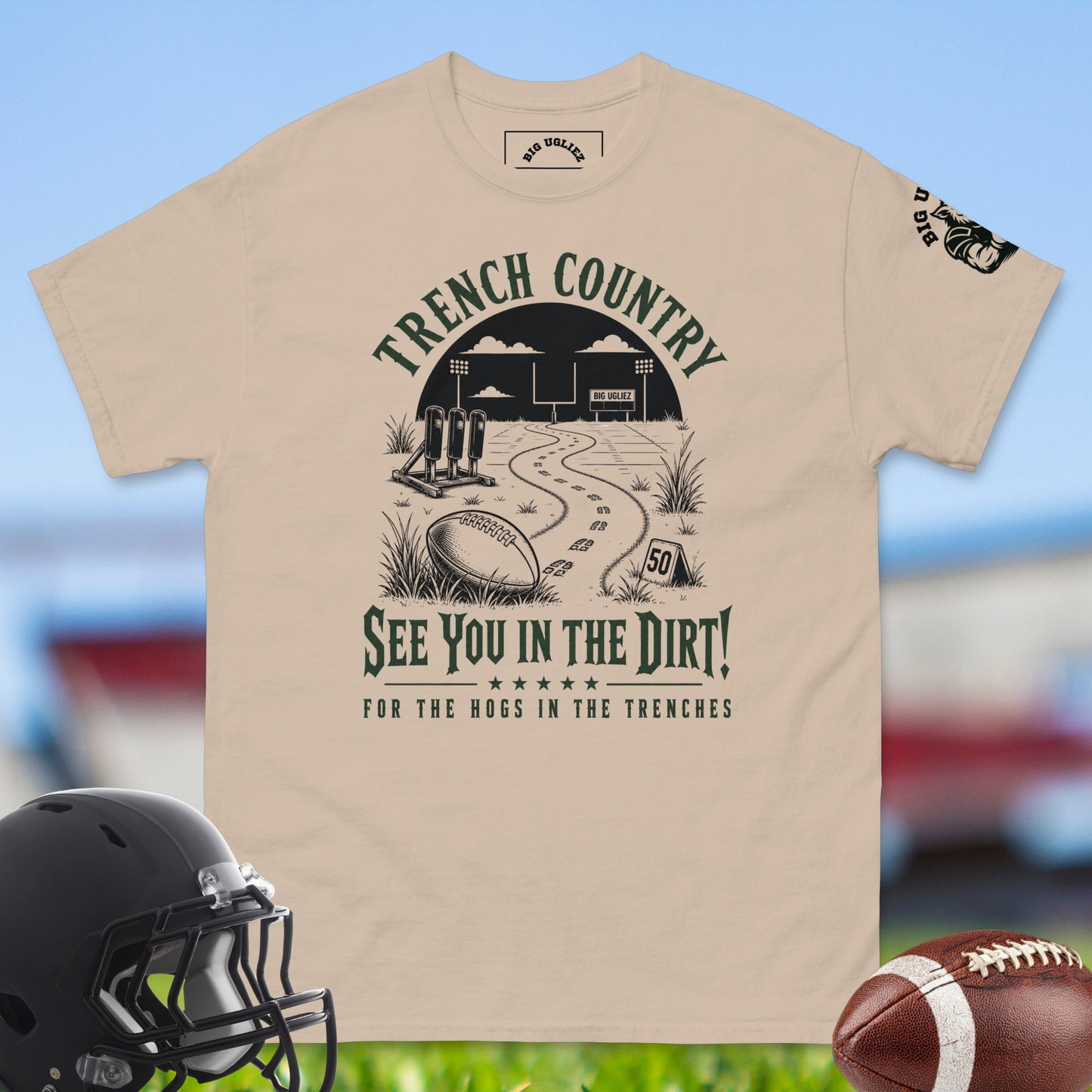Trench_Country_T-shirt_for_Offensive_Lineman_in_Sand_by big ugliez