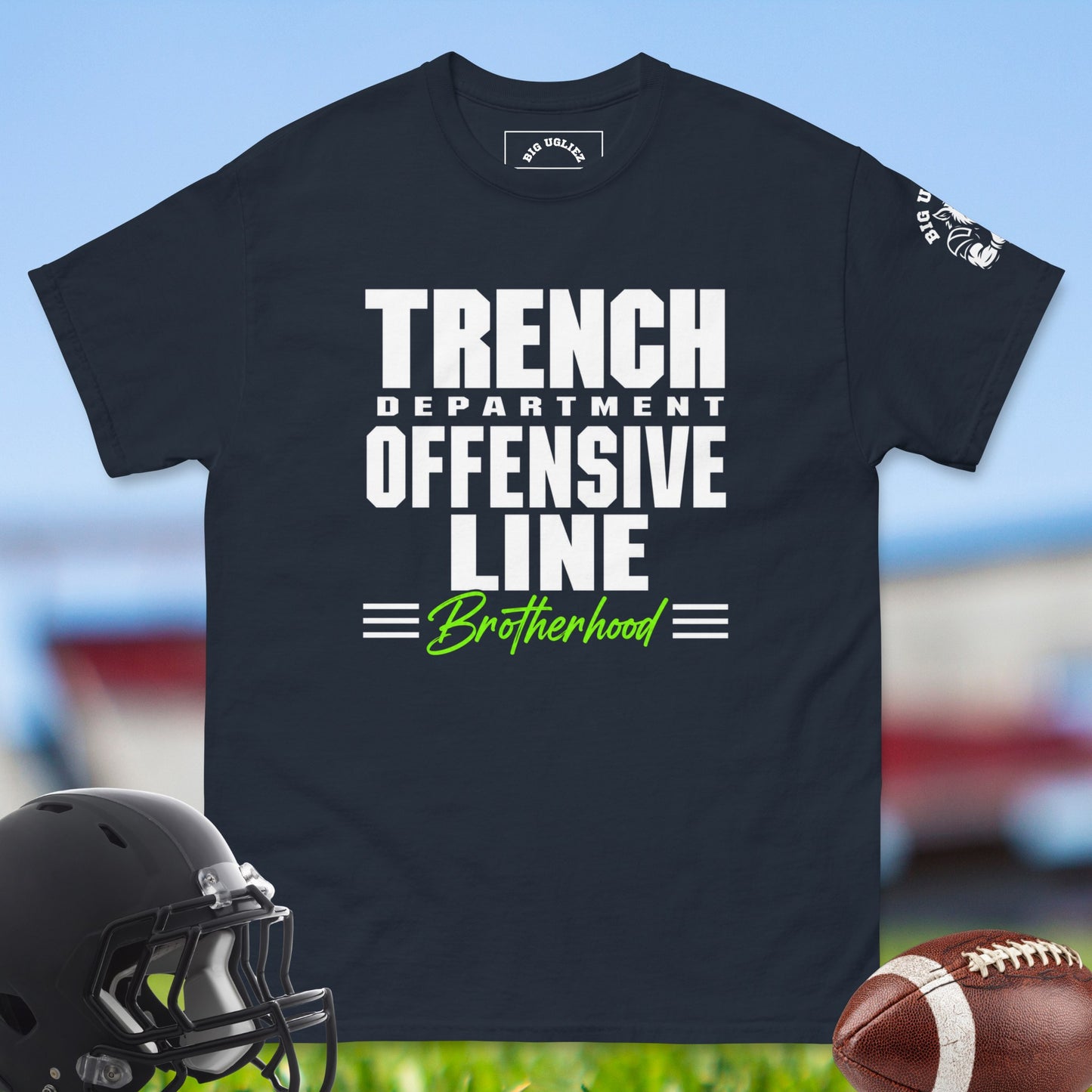 Trench_Department_Offensive_Line_Brotherhood_T-shirt_for_Offensive_Lineman_in_Navy