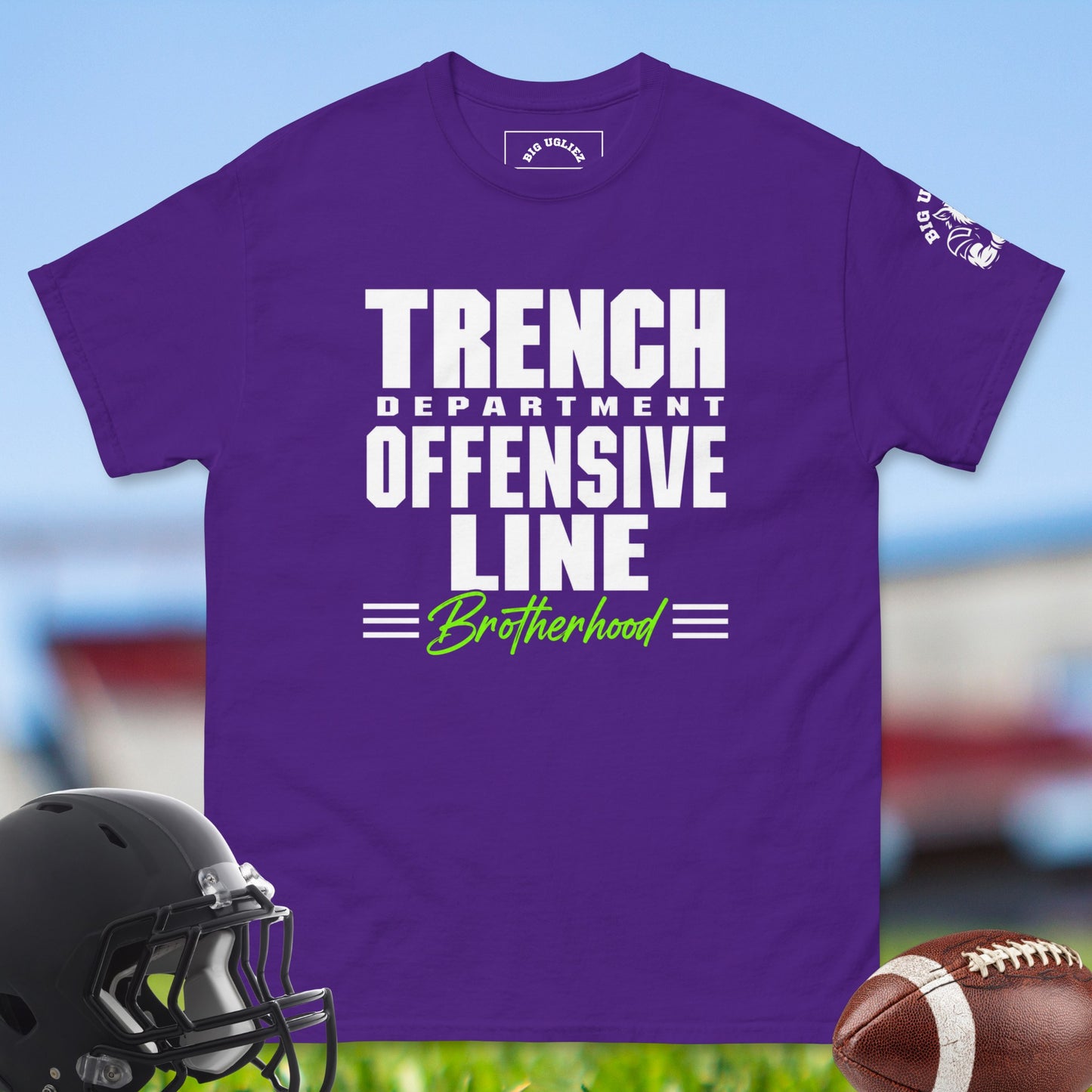 Trench_Department_Offensive_Line_Brotherhood_T-shirt_for_Offensive_Lineman_in_Purple