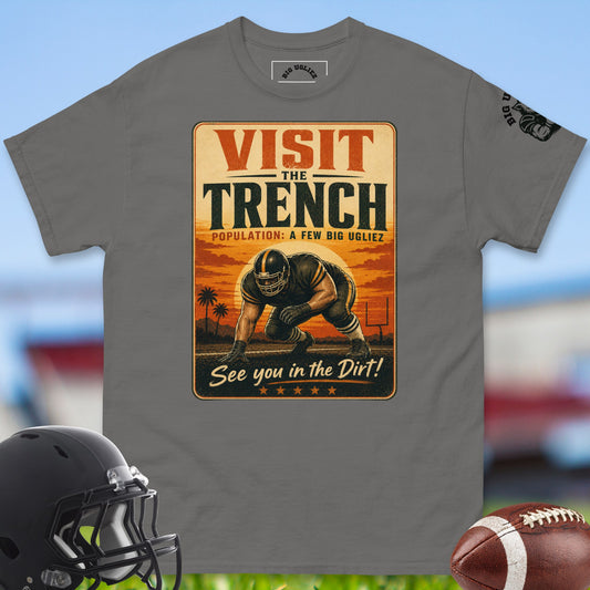 Visit_The_Trench_T-shirt_for_Offensive_Lineman_in_Charcoal