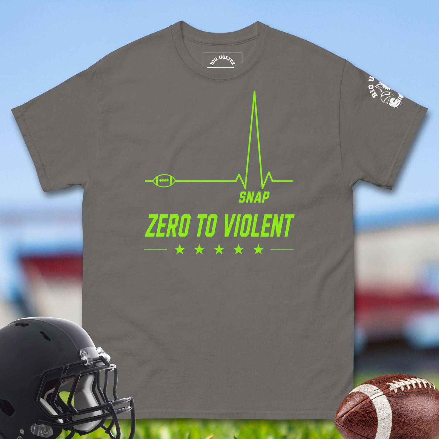 Zero_To_Violent_T-shirt_for_Offensive_Lineman_in_Charcoal